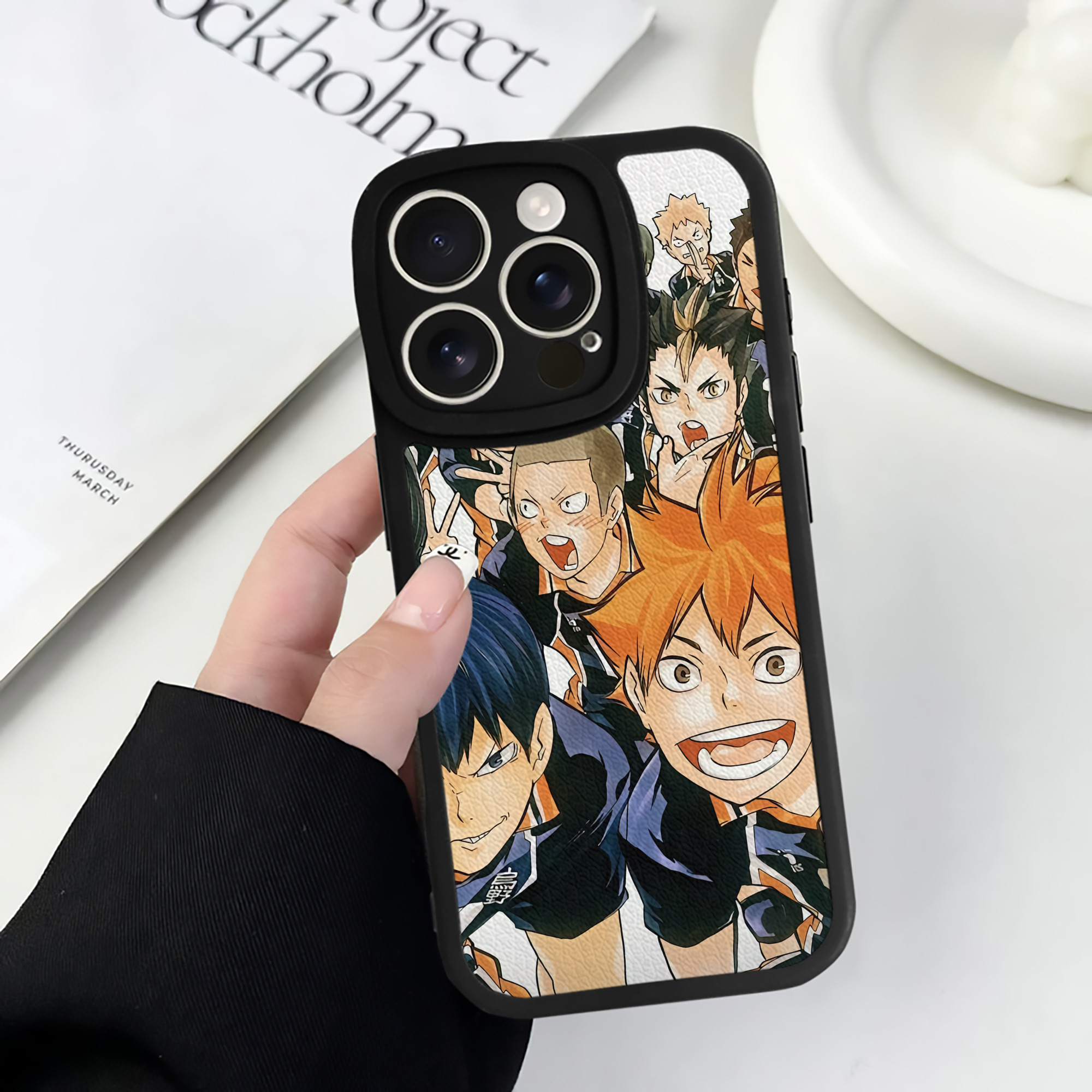 （画像用） ハイキュー!! Haikyu!! 【iPhone 16シリーズ対応】シリコンスマホケース（レザー調） 材質：シリコン